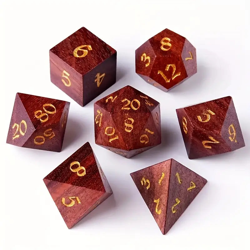Wooden Dice Set by GAME GRID in Assorted Styles and Colors (GGDIWO1)