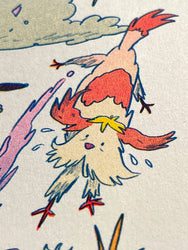 Howl's Moving Castle Small Riso Print