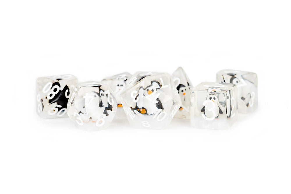 NEW 13 Inclusion Dice Resin: Penguin, Koala, Dinosaur: Rainbow Frost