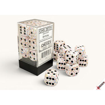 16mm 12d6 Speckled Dice: Birthday (CHX25721)