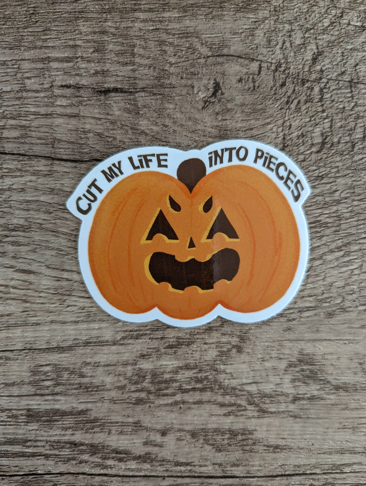 Cut My Life - Cute Funny Spooky Halloween Pumpkin Sticker
