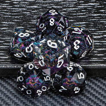 Resin Dice Set Solid by GAME GRID in Assorted Styles and Colors (GGDIRE1)