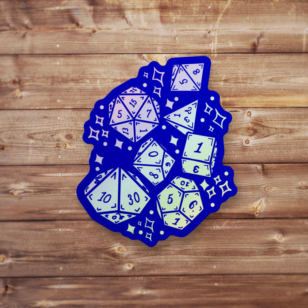 Dice Throw Stickers D & D Inspired: Holo Red