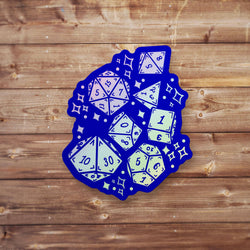 Dice Throw Stickers D & D Inspired: Holo Red