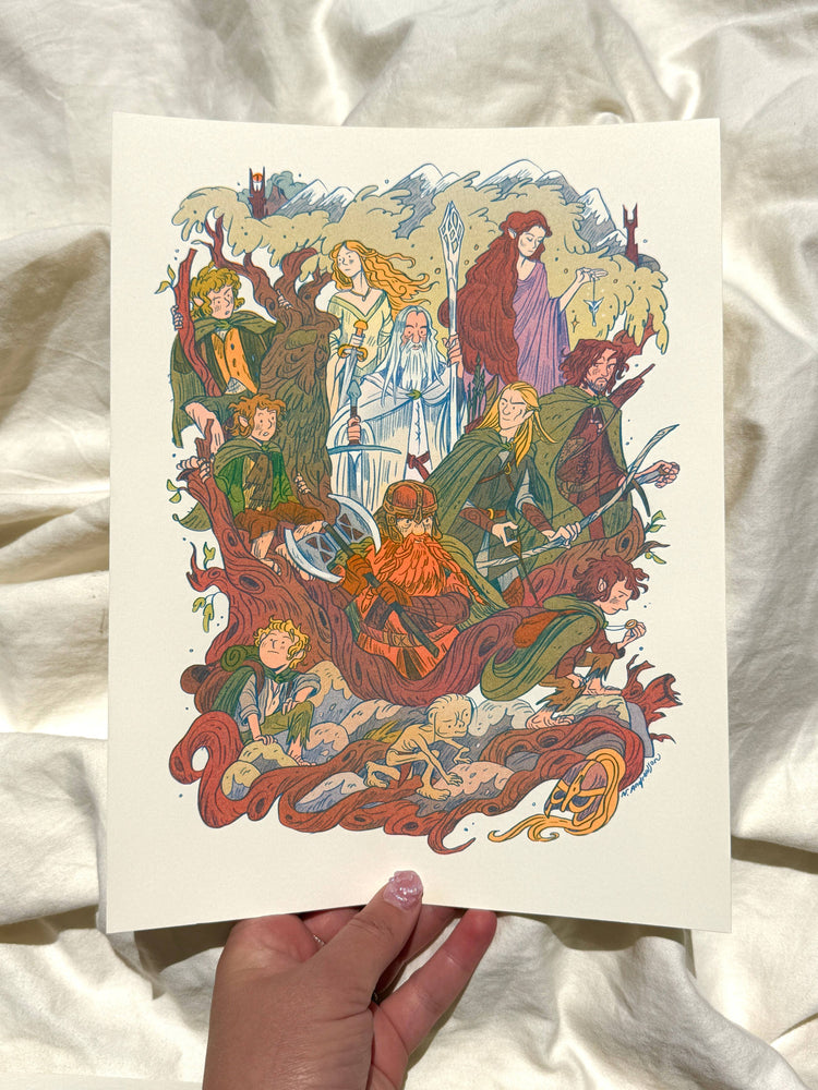 Lord of the Rings, Two Towers Print - Small Riso Print