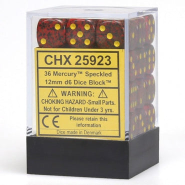 Picture of the Dice: 36 Mercury Speckled 12mm D6 Dice Block (12) - CHX25923
