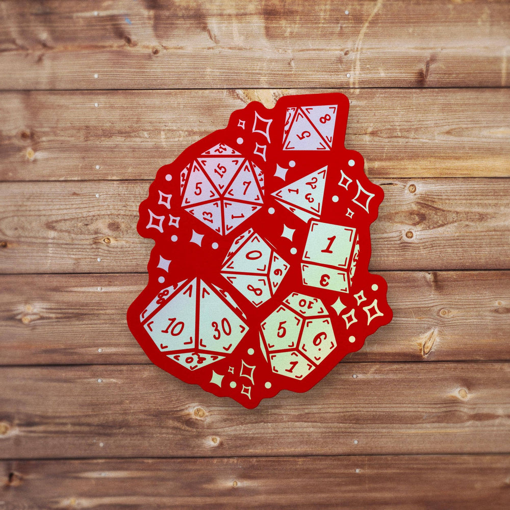 Dice Throw Stickers D & D Inspired: Holo Red