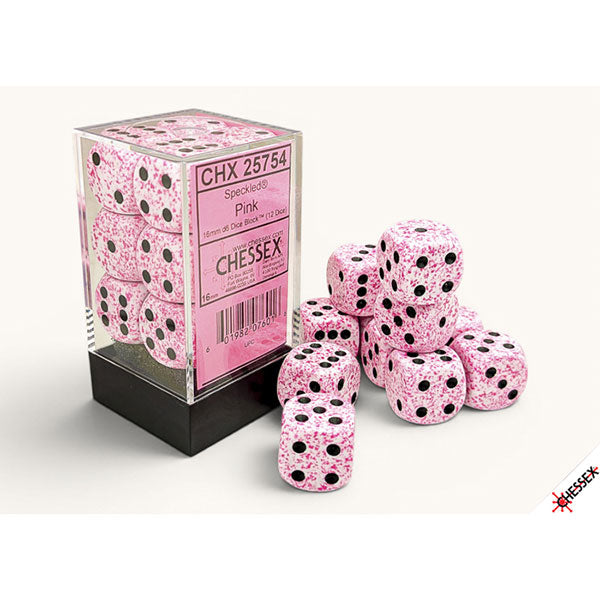 16mm 12d6 Speckled Dice: Pink (CHX25754)