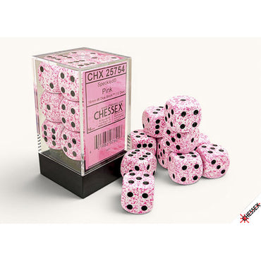 16mm 12d6 Speckled Dice: Pink (CHX25754)