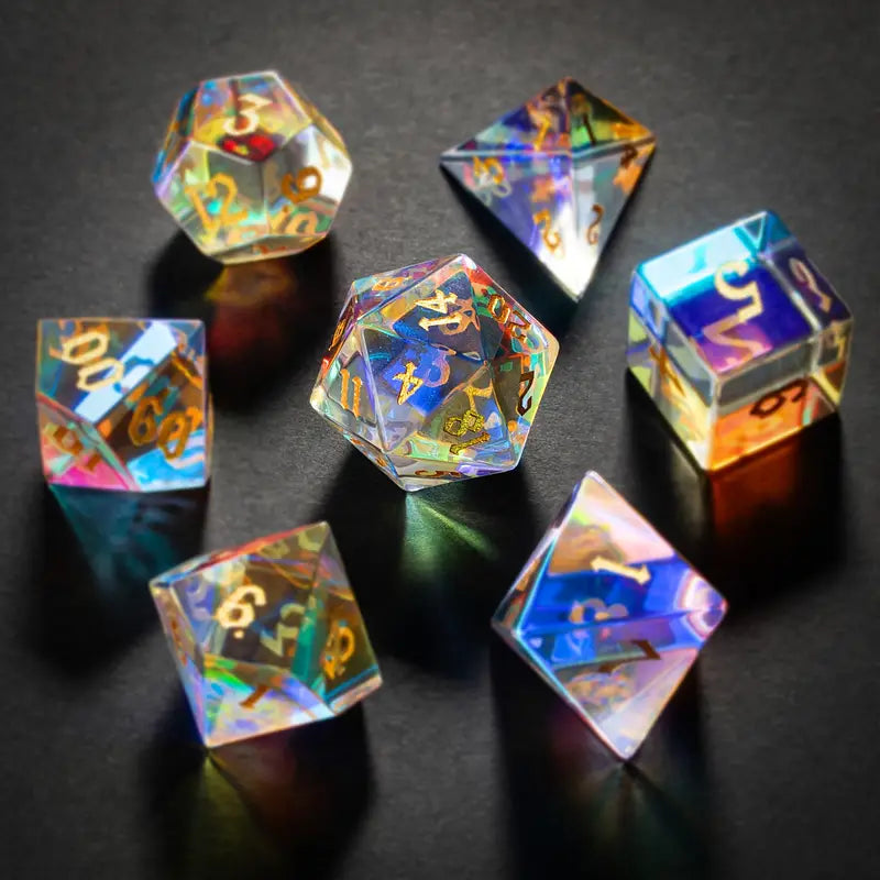 Gemstone Dice Set Prismatic Glass (DCPHGS3)
