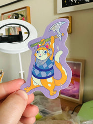 Cat Knight Holographic Sticker