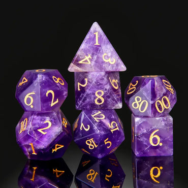 Gemstone Dice Set Amethyst