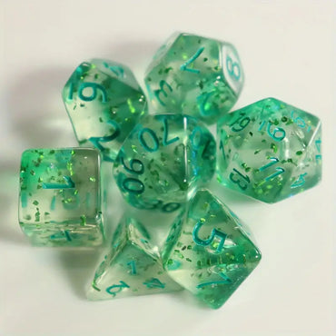 Acrylic Dice Set Transparent Green (DCPHAC14)