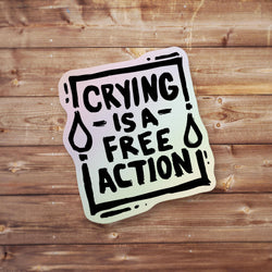 Holographic Crying Is a Free Action Sticker: Holographic Black