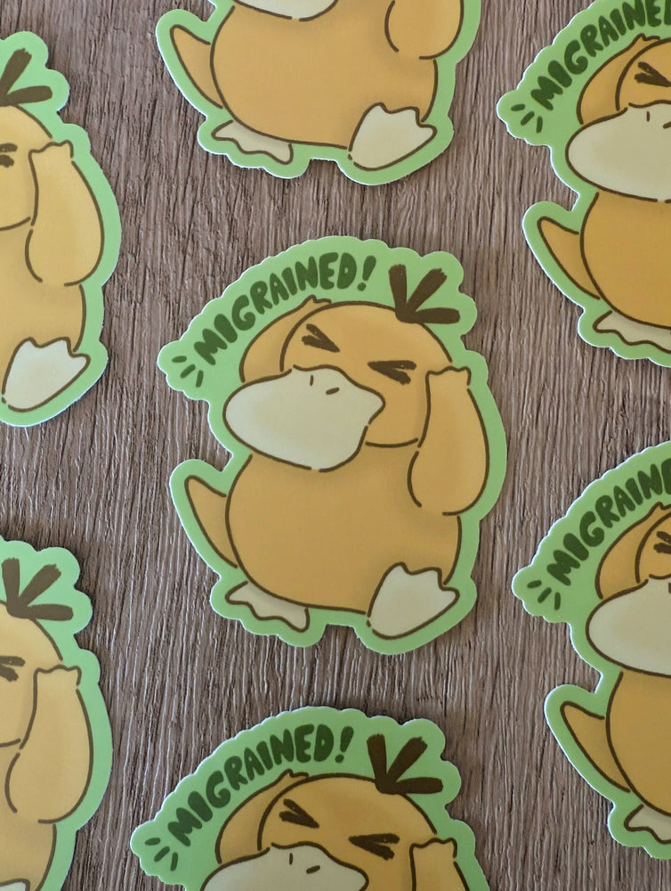 Psyduck Migraine - Cute Pokemon Nintendo Game Vinyl Sticker