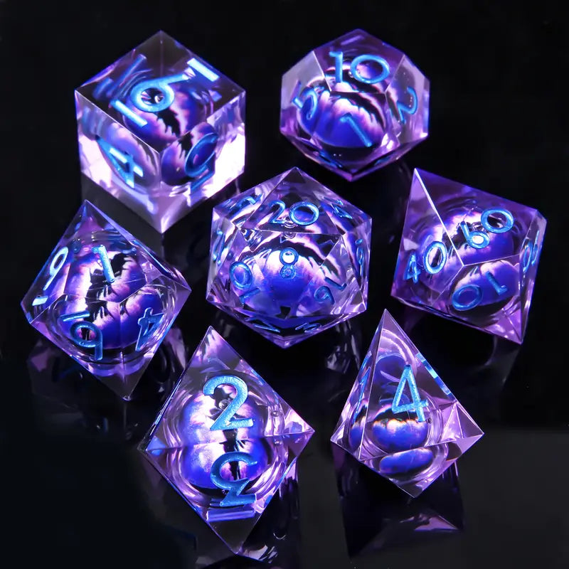 Resin Dice Set Purple Dragon Eye Core (DCPHRE9)