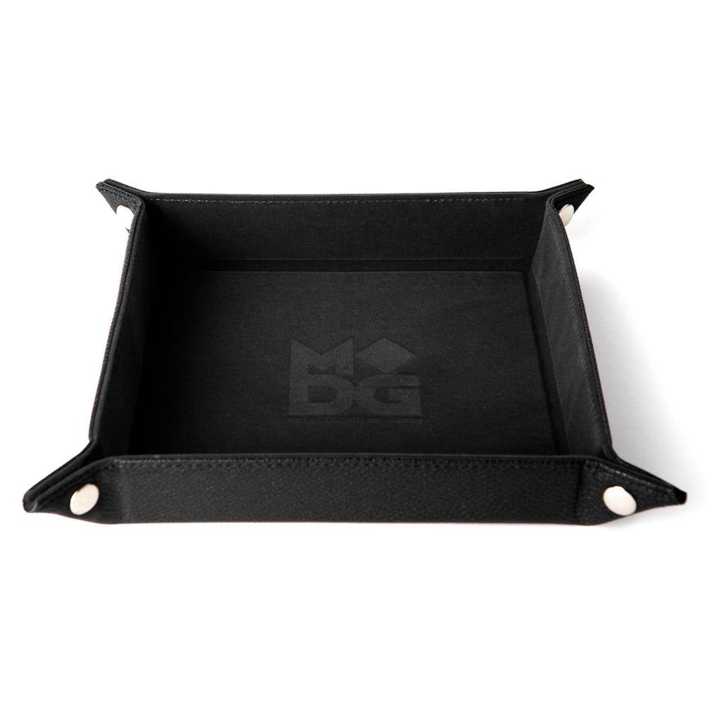 Velvet Folding Dice Tray with Leather Backing (7 Colors): Water Rainbow