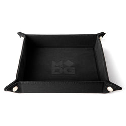 Velvet Folding Dice Tray with Leather Backing (7 Colors): Water Rainbow