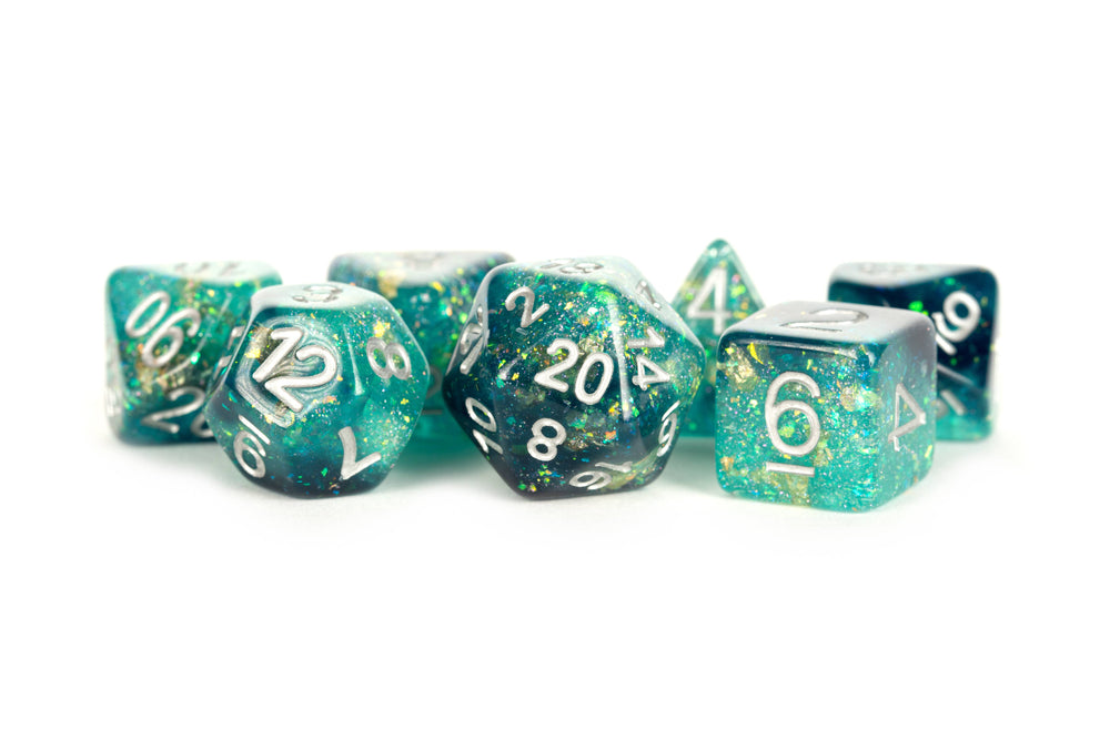 Colorful Eternal Resin Polyhedral DND Dice Set (4 Colors): Eternal Blue/Black