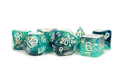 Colorful Eternal Resin Polyhedral DND Dice Set (4 Colors): Eternal Blue/Black