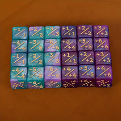 Acrylic 24 Spindown and 3 Keyword Dice in Assorted Colors (DCD6SP4)