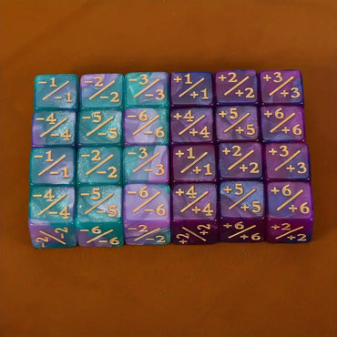 Acrylic 24 Spindown and 3 Keyword Dice in Assorted Colors (DCD6SP4)