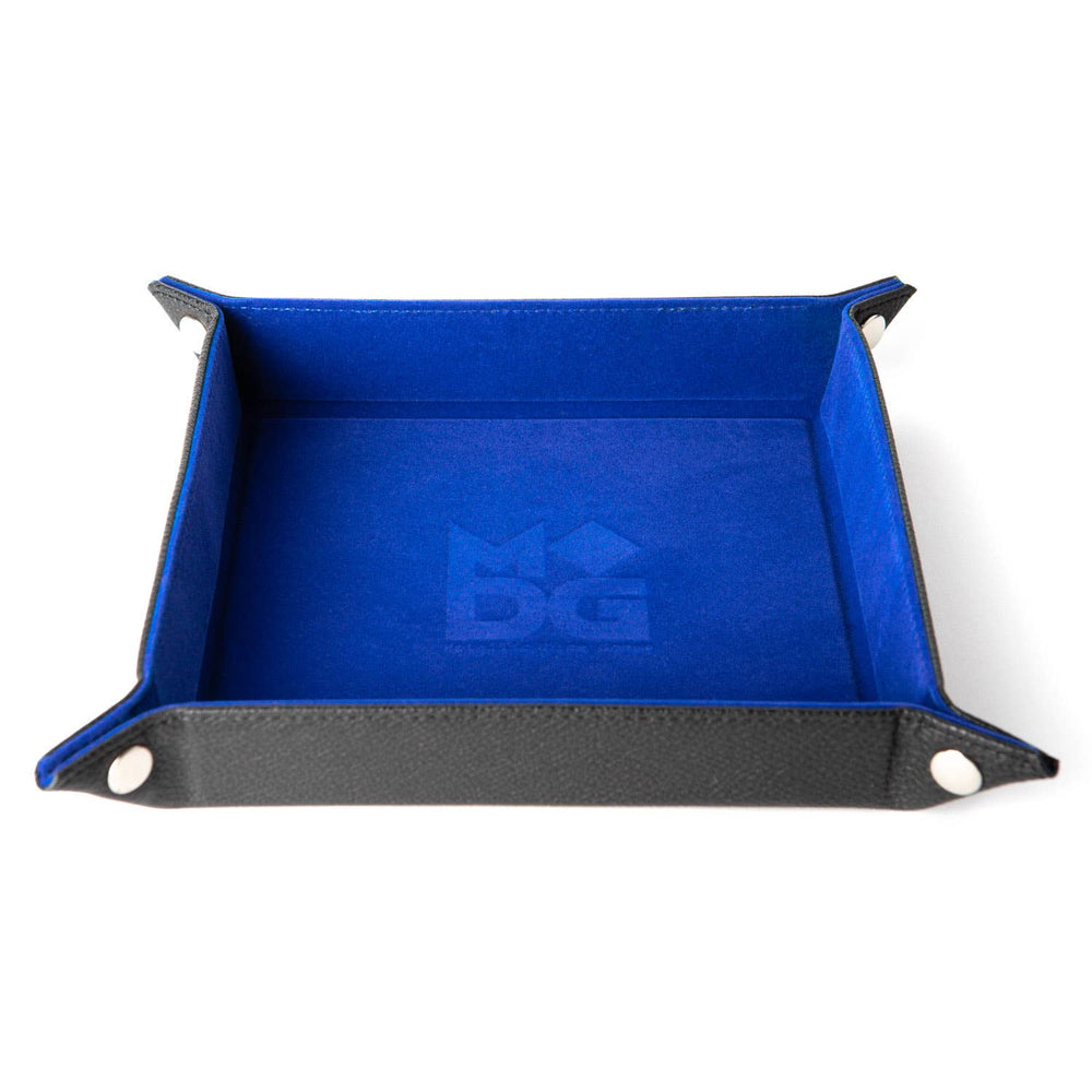 Velvet Folding Dice Tray with Leather Backing (7 Colors): Water Rainbow