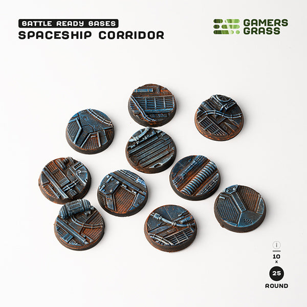 Battle Ready Bases: Spaceship Corridor - Round 25mm (x10)
