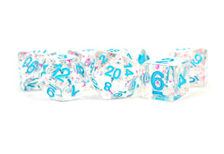 16mm Resin Polyhedral Dice Set - Colorful 18 Colors: Translucent Rainbow