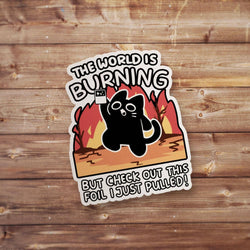 Black Cat Chase Card Sticker - Magic the Gathering
