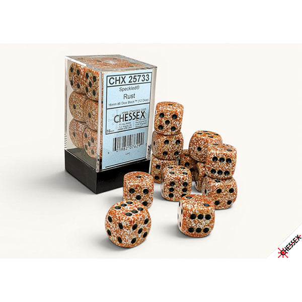 16mm 12d6 Speckled Dice: Rust (CHX25733)