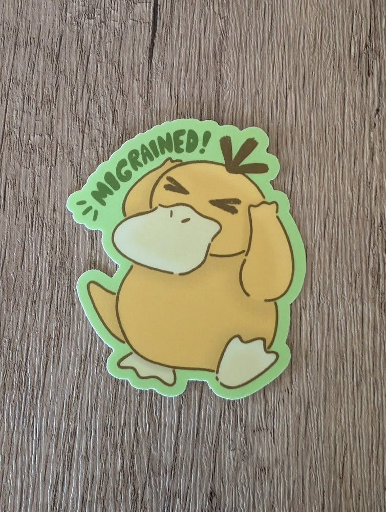 Psyduck Migraine - Cute Pokemon Nintendo Game Vinyl Sticker