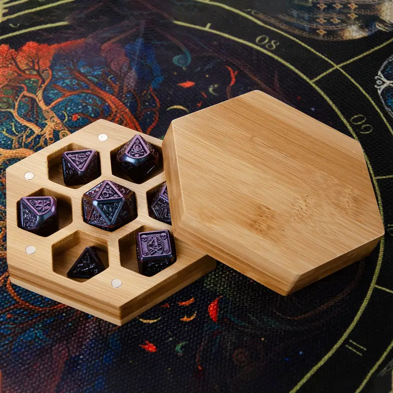 Mystery Resin Dice Set With Wooden Storage Box (DADSMY1)
