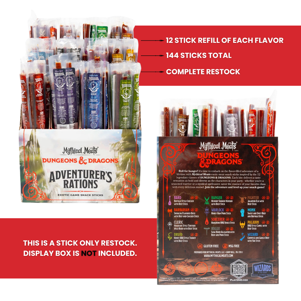 12 Flavor DUNGEONS & DRAGONS Retailer Restock Pack - 144 Sticks of DUNGEONS & DRAGONS Flavors