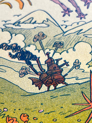 Howl's Moving Castle Small Riso Print