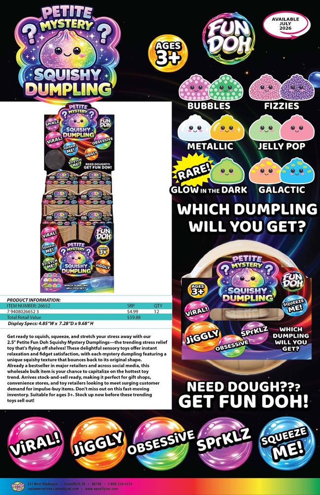 Fun Doh Squishy Mystery Mini Petite 2.5" Dumpling Toy: Wholesale Price