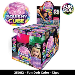Fun Doh Squish & Squeeze Sparkle Cube Fidget Toy- 12/Display: Wholesale Price