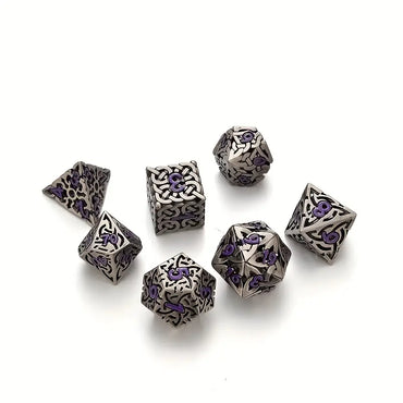 Metal Dice Set Hollow Celtic Knot Design in Assorted Colors (DCPHMT23)