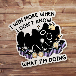 I WIN Black Cat MTG Sticker, Magic The Gathering Decal, TCG Card Gamer Gift, Void Kitty Vinyl, Commander Deck Art, Nerd Laptop, Card Games