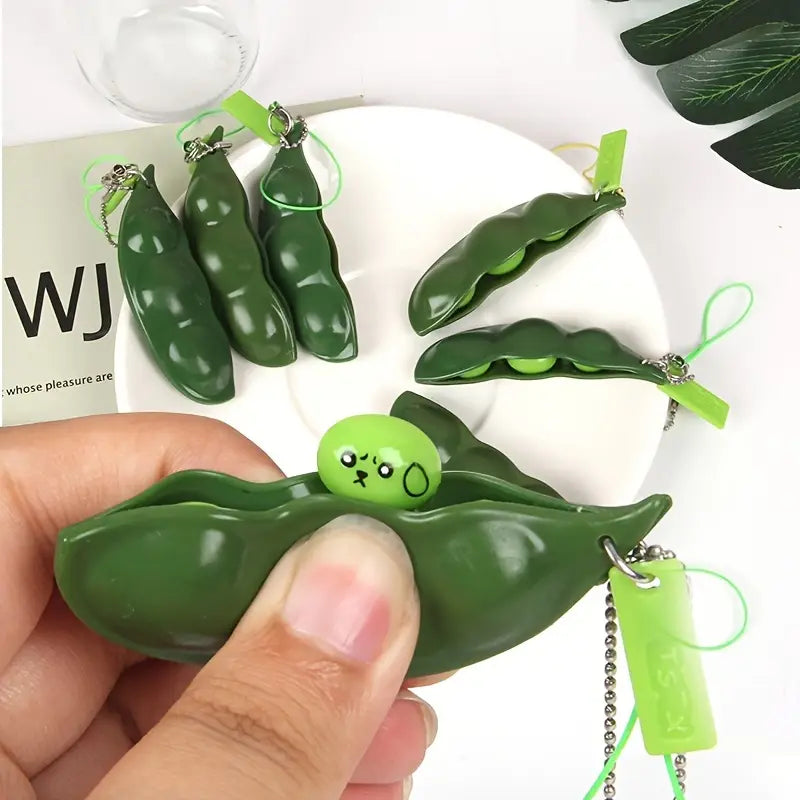 Keychain Fidget Toy Green Bean