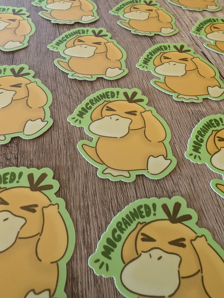 Psyduck Migraine - Cute Pokemon Nintendo Game Vinyl Sticker