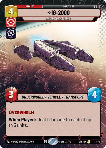 IG-2000 - Assassin's Aggressor (874) (Hyperspace Foil) (874) [Jump to Lightspeed]