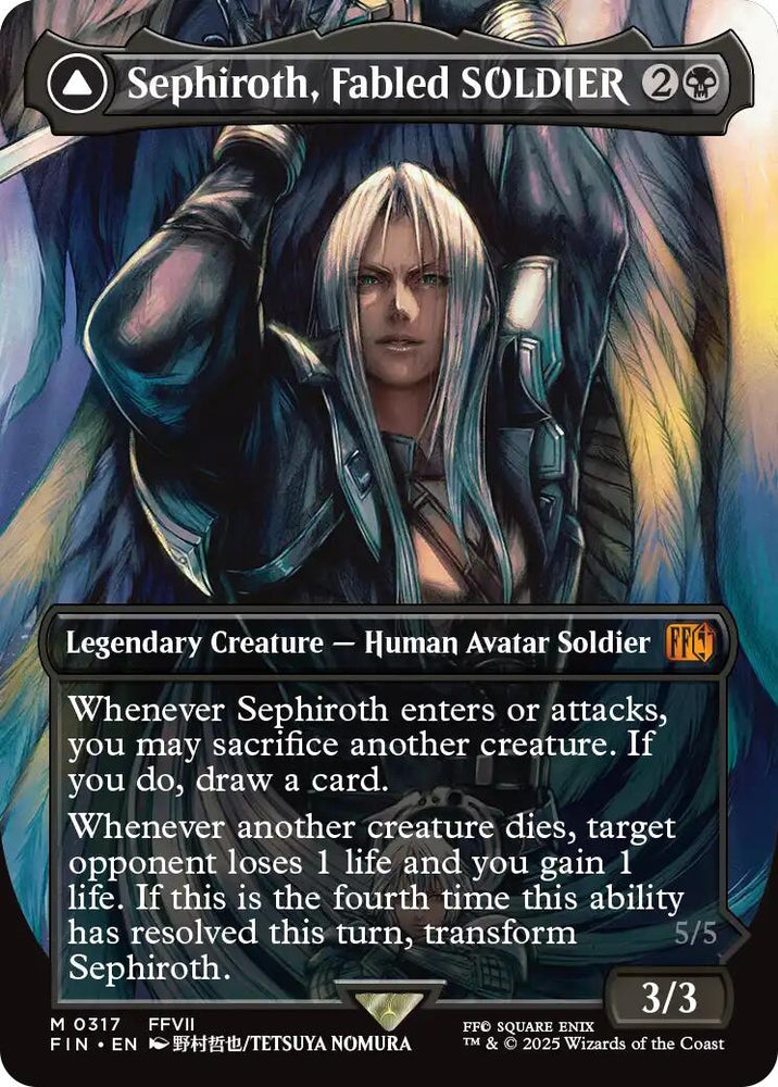 Sephiroth, Fabled SOLDIER // Sephiroth, One-Winged Angel (Borderless) (0317) [FINAL FANTASY]