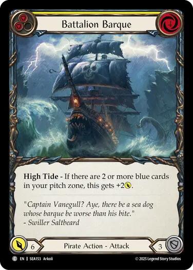 Battalion Barque (Yellow) [SEA153] (High Seas)  Rainbow Foil