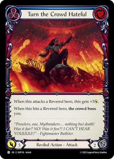Turn the Crowd Hateful (Blue) [SUP116] (Super Slam)  Rainbow Foil
