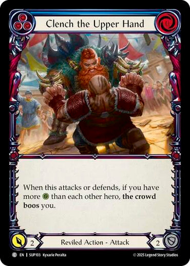 Clench the Upper Hand (Blue) [SUP103] (Super Slam)  Rainbow Foil