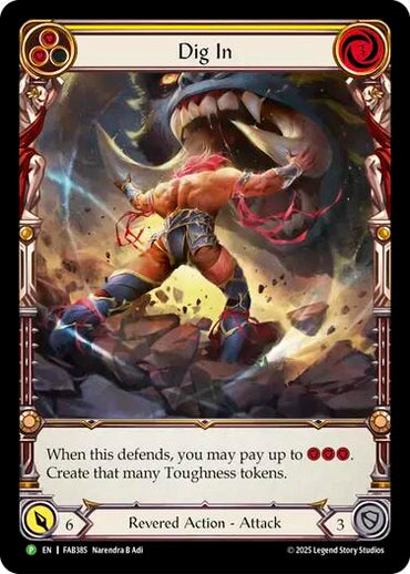 Dig In (Yellow) [FAB384] (Promo)  Rainbow Foil