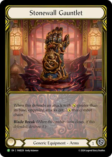 Stonewall Gauntlet (Golden) [FAB229] (Promo)  Cold Foil