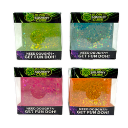 Fun Doh Glow in the Dark Squishy Sparkle Cube - 12/Display: Wholesale Price