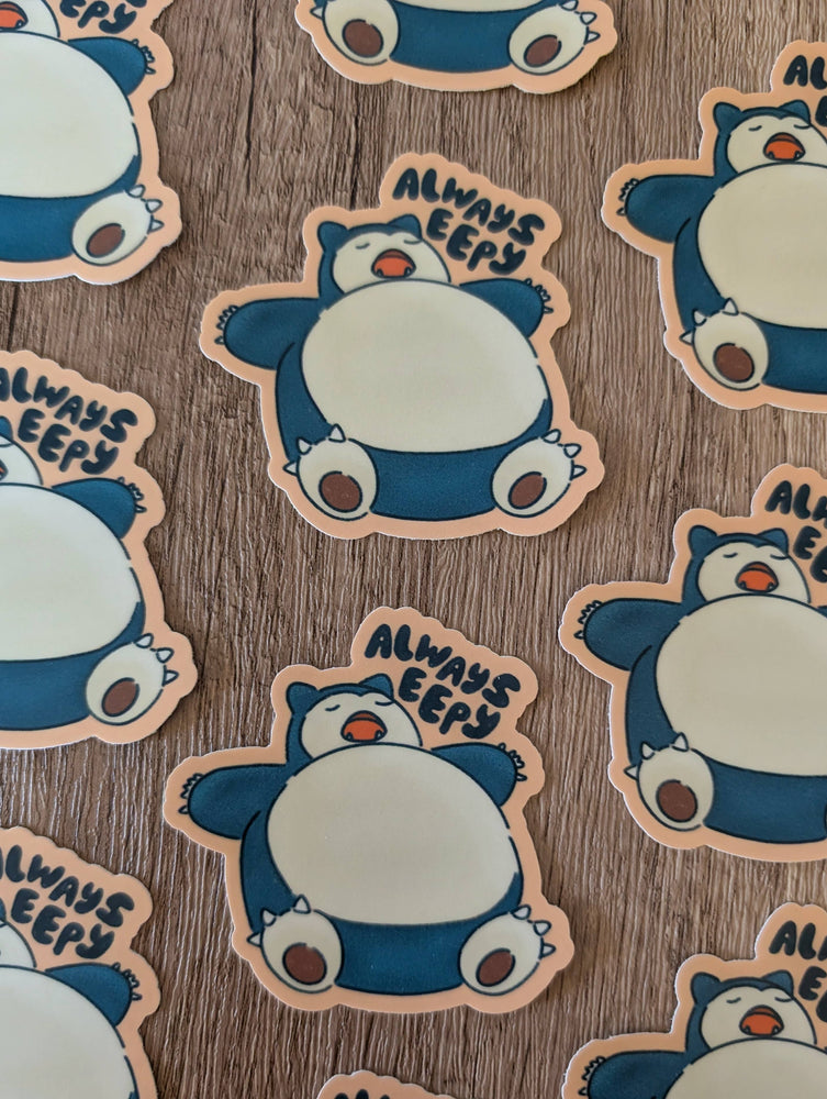 Eepy Snorlax - Cute Pokémon Nintendo Game Vinyl Sticker